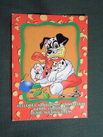 Képeslap,Walt Disney,rajzfilm,mesefigura,101 kiskutya,ünnepi,karácsony, 2000-