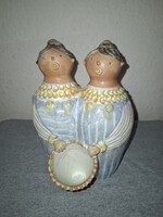 Kiss Roóz Ilona  kerámia Éneklő Páros figura 19,5 cm. állapotban eladó 1920-2010