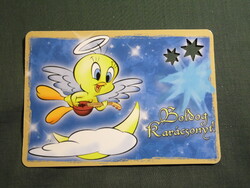 Képeslap,Walt Disney,Looney Tunes,rajzfilm,mesefigura,Bolondos Dallamok,Csőrike,ünnep, 2000-