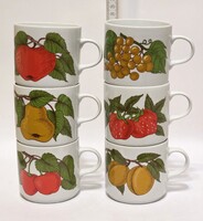 Alföldi porcelán gyümölcsös bögre 6db