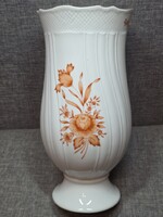 Hollóházi virág mintás 24 cm-es talpas váza