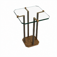 Hollóházi vintage glass-bronze table