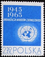 LEN1631 / Lengyelország 1965 20 éves az ENSZ bélyeg postatiszta