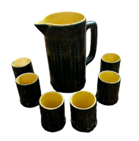 TÓFEJ CERAMIC WINE SET – BEVERAGE SET – PITCHER + GLASSES – RETRO – VINTAGE