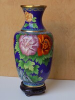 Nagy méretű kínai cloisonne  váza (tűzzománc) XX. szd