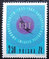 LEN1584 / Lengyelország 1965 Nemzetközi Távközlési Unió (ITU) bélyeg postatiszta