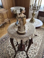 Gyűjtői, Capodimonte Bruno Merli porcelánfigura - Hölgy orosz agár kutyával.  1981