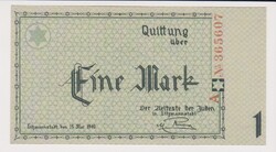 Lengyelország 1  Lódzi gettómárka 1940 UNC az eredetivel megegyező tökéletes másolata