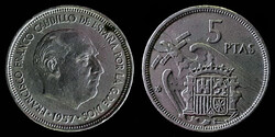 E 2364 Spanyolország 5 peseta 1957 (1974)