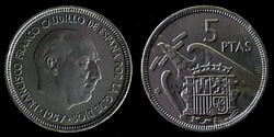 E 2365 Spanyolország 5 peseta 1957 (1974)