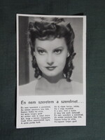 Képeslap,film,mozi,művészet,filmbolt,Szeleczky Zita színésznő,1940-