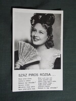 Képeslap,film,mozi,művészet,filmbolt dalosképek,Honthy Hanna színésznő,1940-