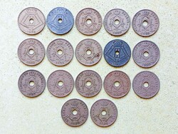 Belgium 17 db Különböző Érme 25 Centimes 1908-1944