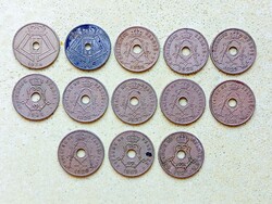 Belgium 13 db Különböző Érme 25 Centimes 1902-1944