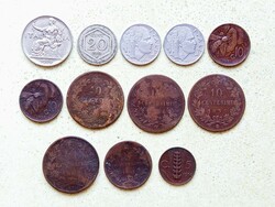 Olaszország 12 db Különböző Érme 5 10 20 Centesimi 1 Líra 1861-1941