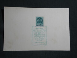 Képeslap,Emléklap,bélyeg,alkalmi bélyegzés,Budapest,100 éves a bélyeg, 1940-