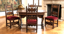 4 pcs Renaissance style chairs + 8-person table