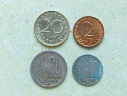Bulgária 4 db Különböző Érme 2 10 20 Sztotinka 1951-2000