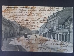 Kismarton 1907 – Főutca villamossal antik képeslap Monarchia  /250514