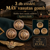 3 db eredeti MÁV vasutas egyenruha gomb – Kádár-kor, 1973 utáni régi vasúti relikvia