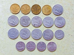 Olaszország 19 db Különböző Érme 5 10 20 Líra 1952-1981