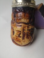 CROWNED, ANGEL CARVED TAPER PIPE WITH SILVER FITTING