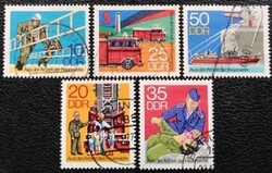 ND2276-80p / NDK 1977 Tűzoltó szolgálatok bélyegsor pecsételt