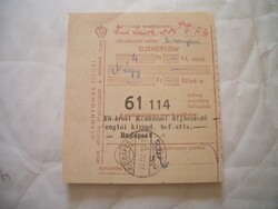 Magyar Nemzeti Bank befizetési lap elismervény 1970
