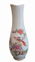 HOLLÓHÁZI PORCELÁN VÁZA - PARADICSOMMADÁR - 31 CM - ARANYOZOTT - VINTAGE
