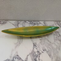 Gyönyörű Zsolnay Eosin Csónak Tál – Jelzett, Kézműves Porcelánmánufaktúra