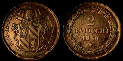 E 2871 Vatikán 2 baiocchi 1850 R IX. Piusz