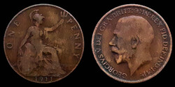 E 2514 Egyesült Királyság (Anglia) 1 Penny - V. György 1911