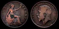 E 2518 Egyesült Királyság (Anglia) 1 Penny - V. György 1912 H Ritkább