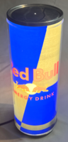Red Bull világító reklámlámpa – működő pultreklám, nagyméretű dobozforma