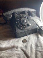 Régi retro tárcsás telefon fekete