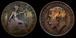 E 2520 Egyesült Királyság (Anglia) 1 Penny - V. György 1912 H Ritkább