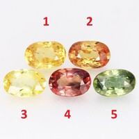 (4) 0.34ct 5x3.4mm Kezeletlen Padparadsha Zafír, Csodálatosan Gyönyörű Drágakő (padparadscha)