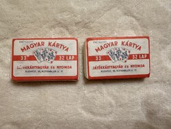 Ritka retro Krétázott MINI Magyar Kártya (Játékkártyagyár, Rottenbiller u.) - 2 darab