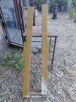 Old, rustic style wooden curtain rod pair + 1 antique curtain rod
