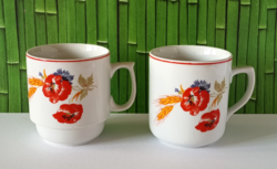 2 DB VINTAGE PIPACS MINTÁS JELZETT PORCELÁN BÖGRE,CSÉSZE