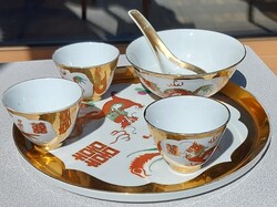 Vintage kínai jingdezhen porcelán szett hagyományos esküvői szertartásra