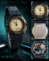 Casio Twincept AWX-10 1350 vintage ana-digi watch – Speed Memory, working