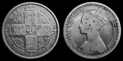 E 3606 Egyesült Királyság (Anglia) 1 ezüst gothic florin 1872 Victoria