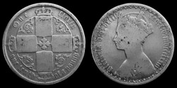 E 3605 Egyesült Királyság (Anglia) 1 ezüst gothic florin 1873 Victoria