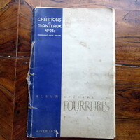 Ritka Art Deco francia divatalbum szőrmekatalógus kézzel színezett pochoir/litográfia