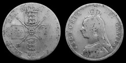 E 3685 Egyesült Királyság (Anglia) 1 ezüst florin 1891 Victoria