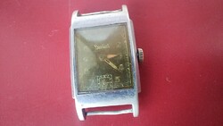 Vintage Hanhart katonai stílusú téglalap alakú óra, fekete számlappal (ritkaság, javításra)