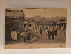 1900-as évek eleje – Tunis, Egy tér – korai ND Phot. francia gyarmati képeslap 260527