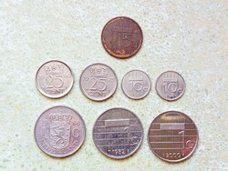 Hollandia 8 db Különböző Érme 5 10 25 Cents 1 Gulden 1975-2000