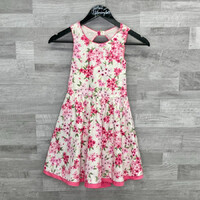 C&A Smart and Pretty pink-fehér virágmintás lány ruha 134